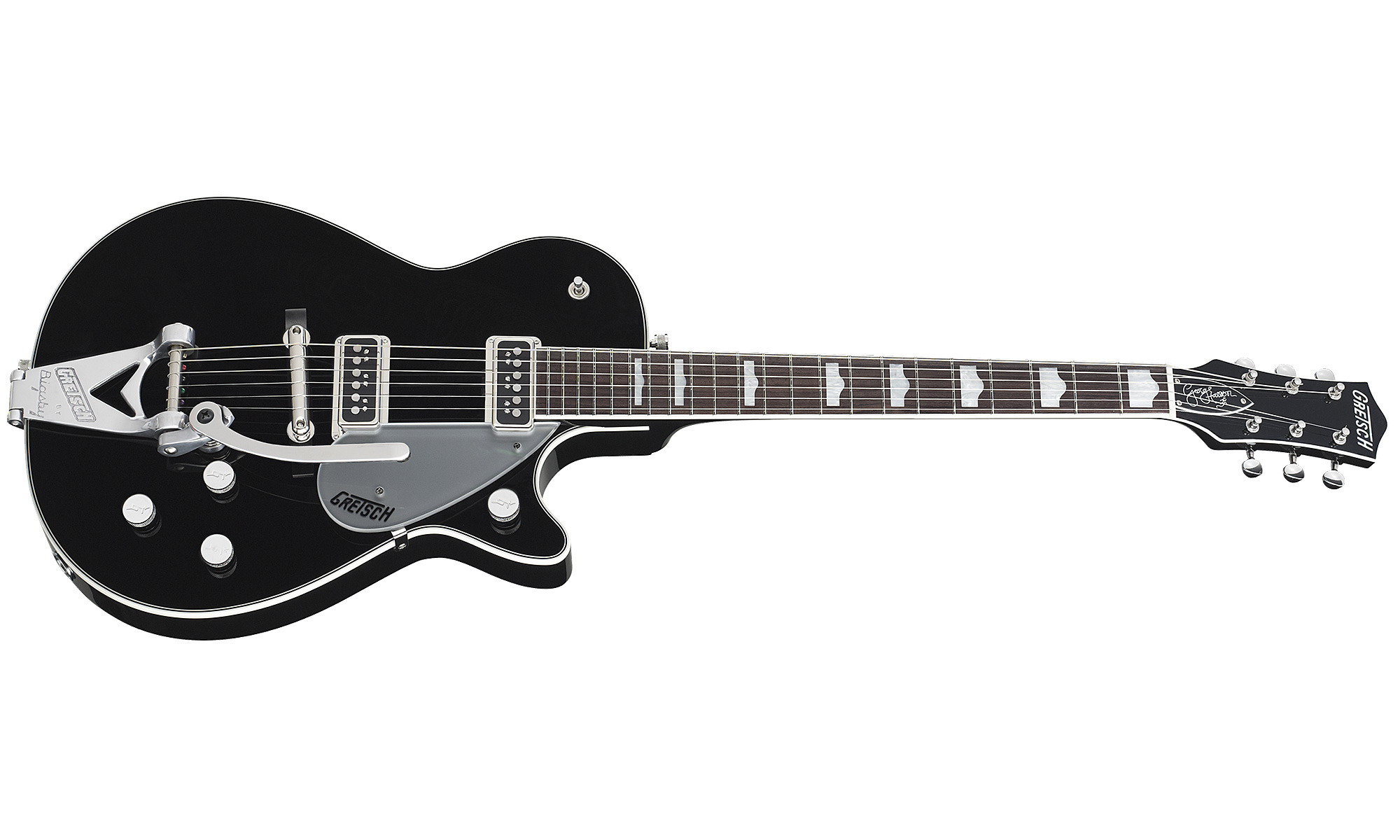 Gretsch George Harrison G6128t-gh Signature Duo Jet - Black - Guitare Électrique Single Cut - Variation 1