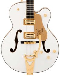 Guitare électrique 1/2 caisse Gretsch Synchromatic Falcon Hollow Body Single-Cut Bigsby - Snowcrest white