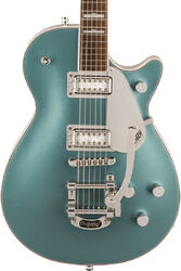 Guitare électrique single cut Gretsch G5230T-140 Electromatic 140th Double Platinum Jet FT Single-Cut Bigsby - Two-tone stone / pearl platinum