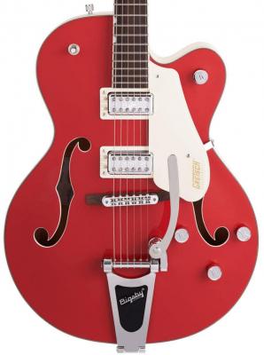 Guitare électrique 1/2 caisse Gretsch G5410T Electromatic Tri-Five Hollow Body Bigsby - 2-tone fiesta red on vintage white