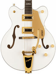 Guitare électrique 1/2 caisse Gretsch G5422TG Electromatic Classic Hollow Body Double-Cut with Bigsby And Gold Hardware - Snowcrest white