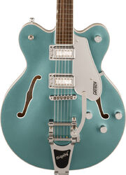 Guitare électrique 1/2 caisse Gretsch G5622T-140 Electromatic Hollow Body 140th Double Platinum Center Block Bigsby - Two-tone stone / pearl platinum