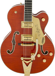 Guitare électrique 1/2 caisse Gretsch G6120TFM Players Edition Nashville Professional Japan - Orange stain