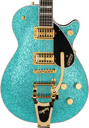 Guitare électrique single cut Gretsch G6229TG Players Edition Jet BT Pro Japan Ltd - Ocean turquoise sparkle