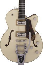 Guitare électrique 1/2 caisse Gretsch G6659T Players Edition Broadkaster Jr. Nashville Professional Japan - Two-tone lotus ivory/walnut stain
