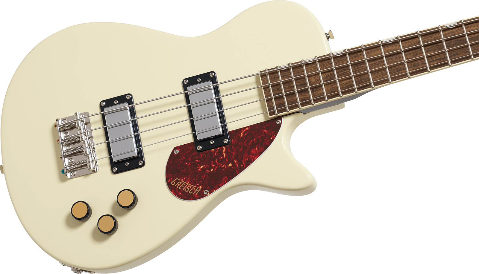 Gretsch Jet Club Bass Single-cut Streamliner Shsc Lau - Vintage White - Basse Électrique Solid Body - Variation 2