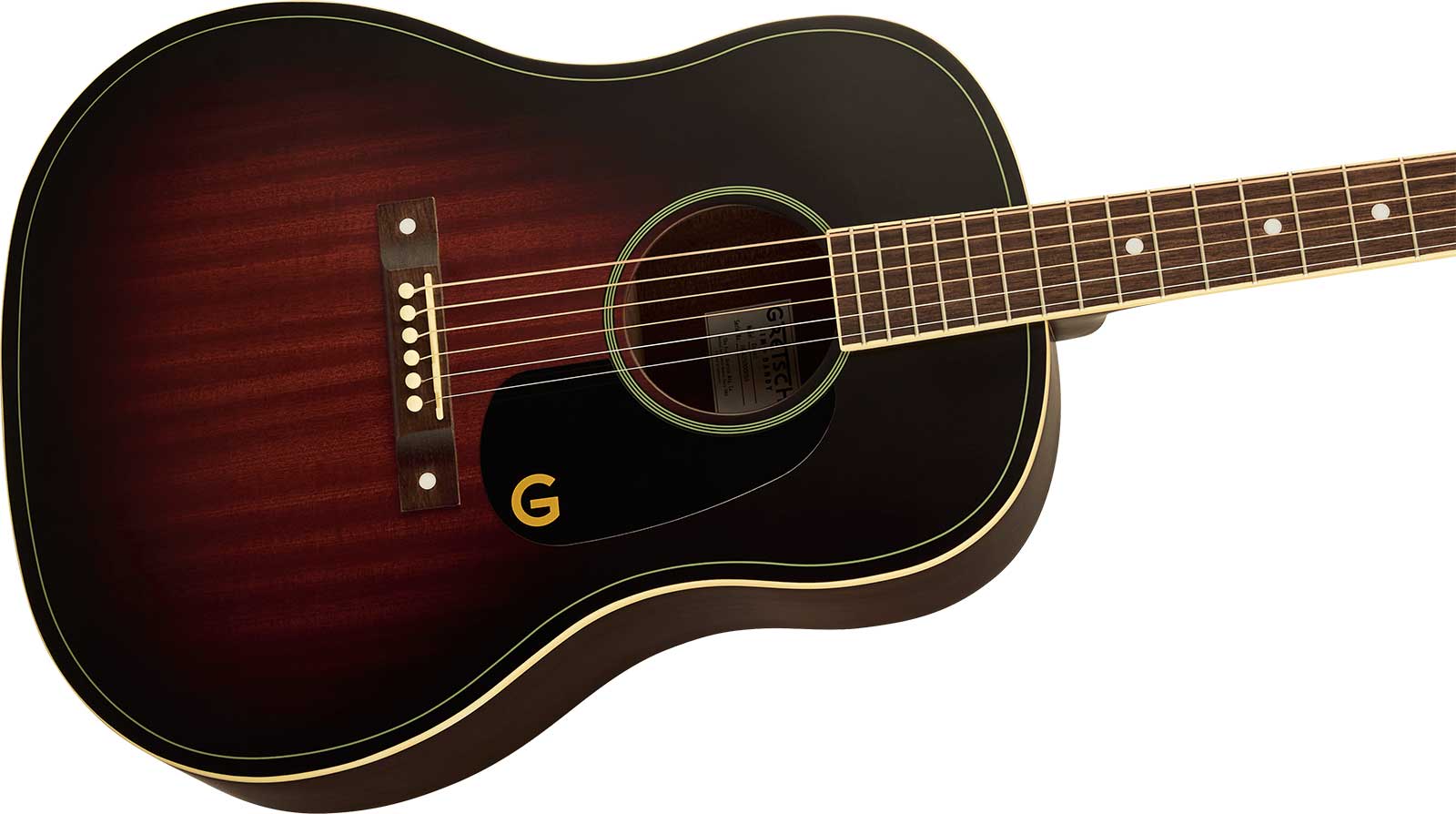 Gretsch Jim Dandy Dreadnought Tout Tilleul Noy - Deep Cherry Burst - Guitare Folk - Variation 2