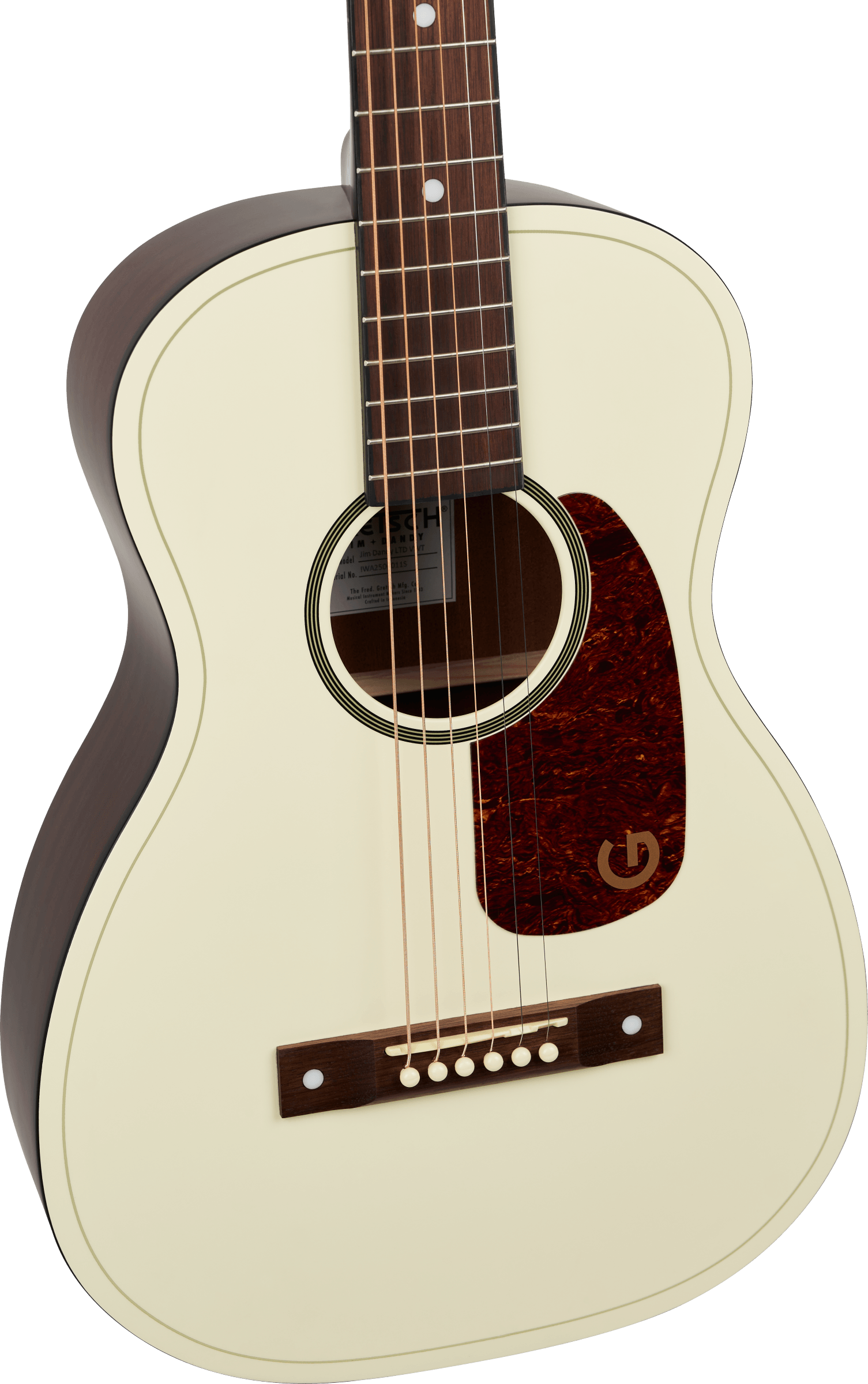Gretsch Jim Dandy Parlor Ltd Sapele Wal - Vintage White - Guitare Folk - Variation 2