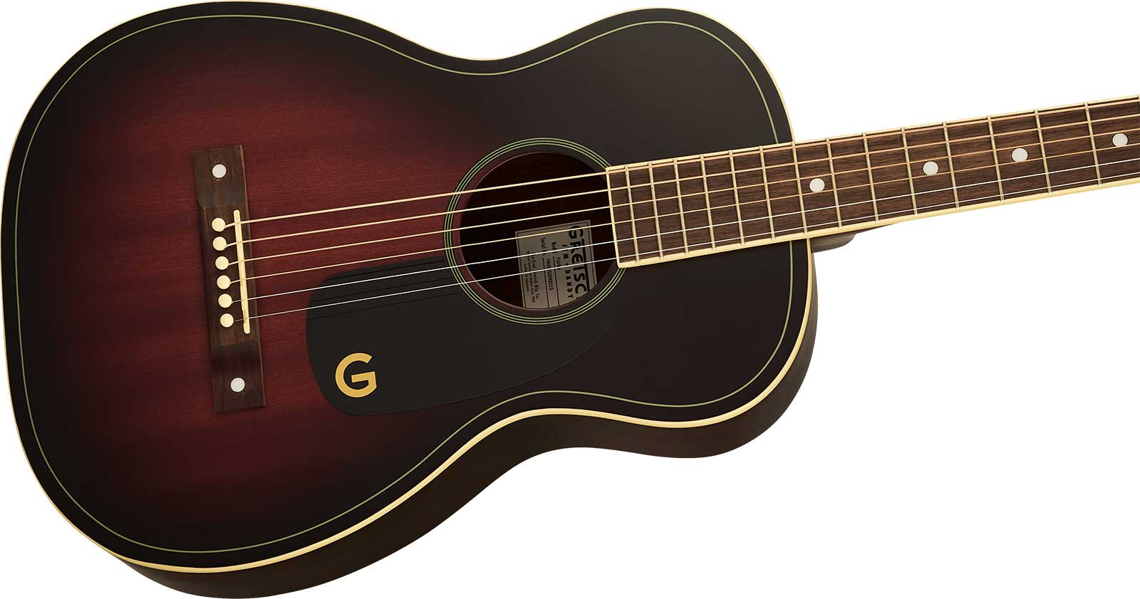 Gretsch Jim Dandy Parlor Shsc Tout Tilleul Noy - Deep Cherry Burst - Guitare Folk - Variation 2