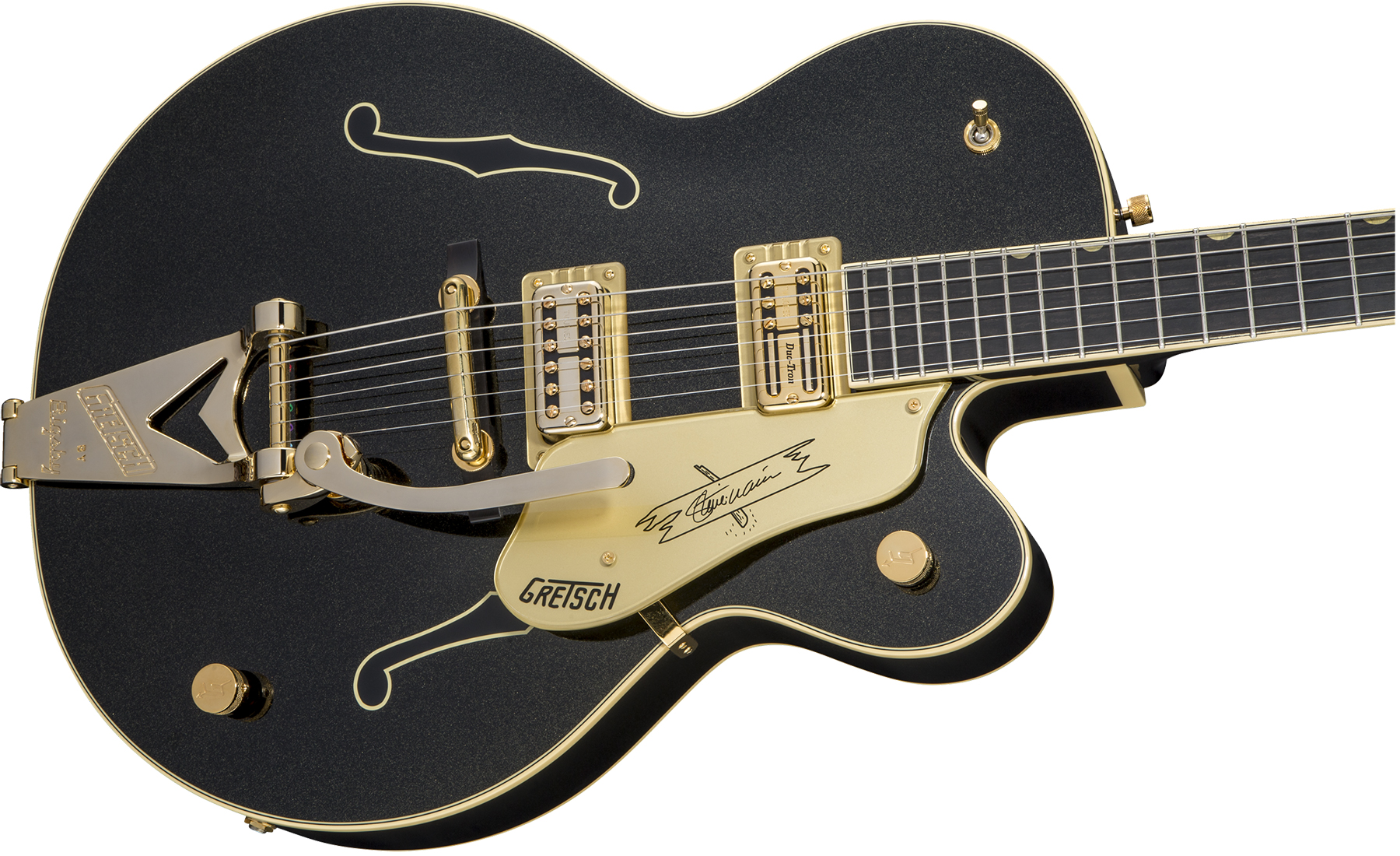 Gretsch Steve Wariner G6120t-sw Nashville Japon Signature Hh Bigsby Eb - Magic Black - Guitare Électrique 1/2 Caisse - Variation 2