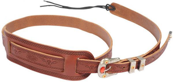 Vintage Tooled Leather Guitar Strap Walnut Guitar strap Gretsch