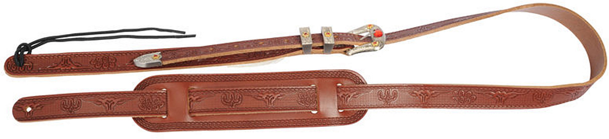 Gretsch Vintage Tooled Leather Guitar Strap Russet Cuir - Sangle Courroie - Variation 2