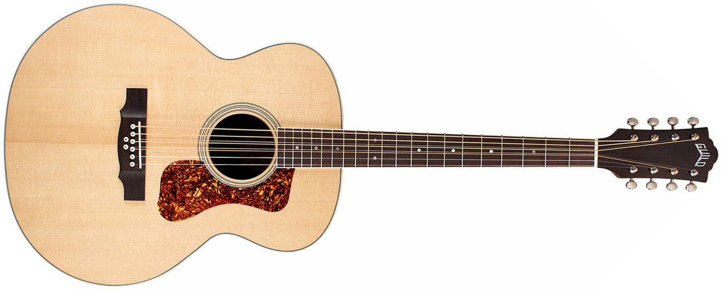 Guild Bt-258e Deluxe 8-string Baritone Newark St 8c Epicea Palissandre Pf - Natural - Guitare Electro Acoustique - Main picture