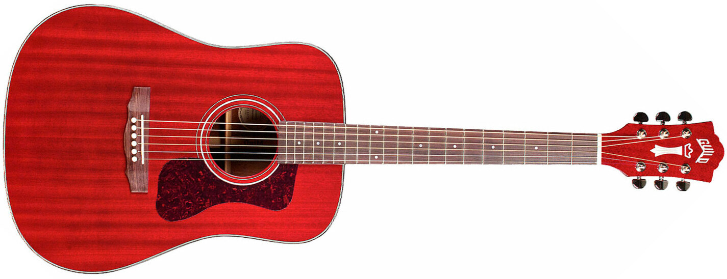 Guild D-120 Westerly Dreadnought Tout Acajou Rw - Cherry Red Gloss - Guitare Acoustique - Main picture