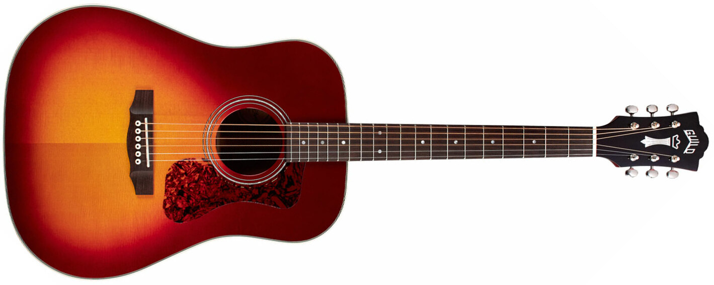 Guild D-140 Westerly Dreadnought Epicea Acajou Rw - Cherry Burst - Guitare Acoustique - Main picture