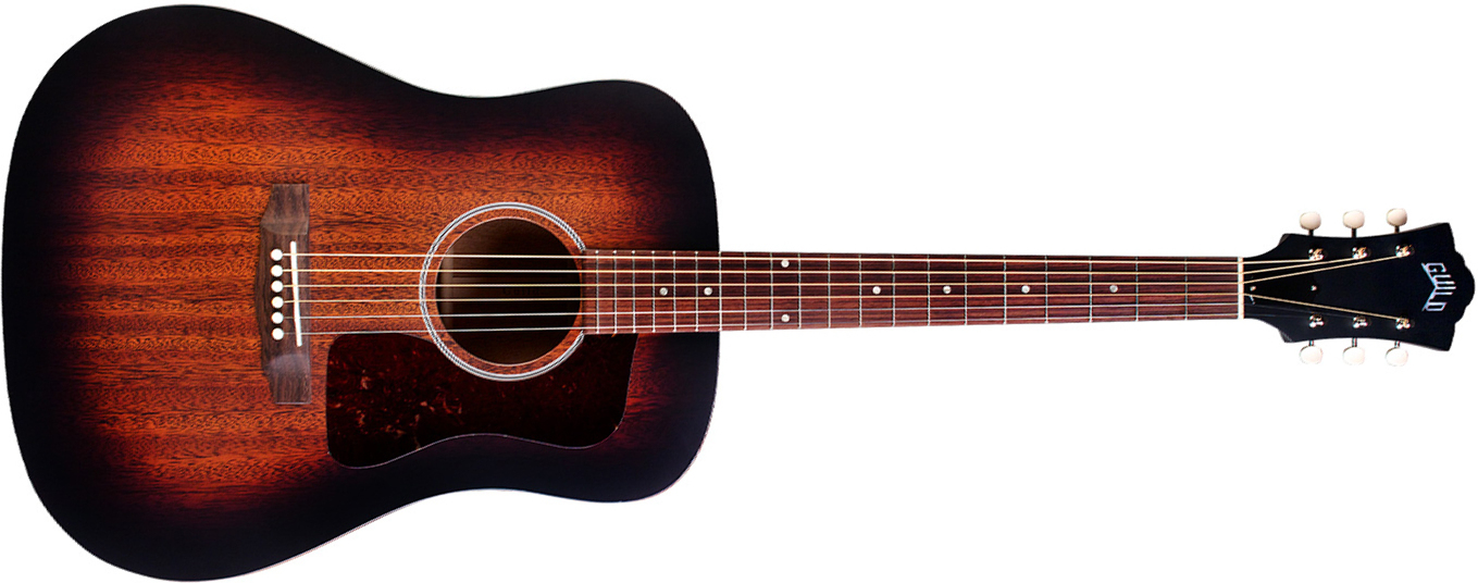 Guild D-20 Usa Dreadnought Tout Acajou Rw +etui - Vintage Sunburst - Guitare Acoustique - Main picture