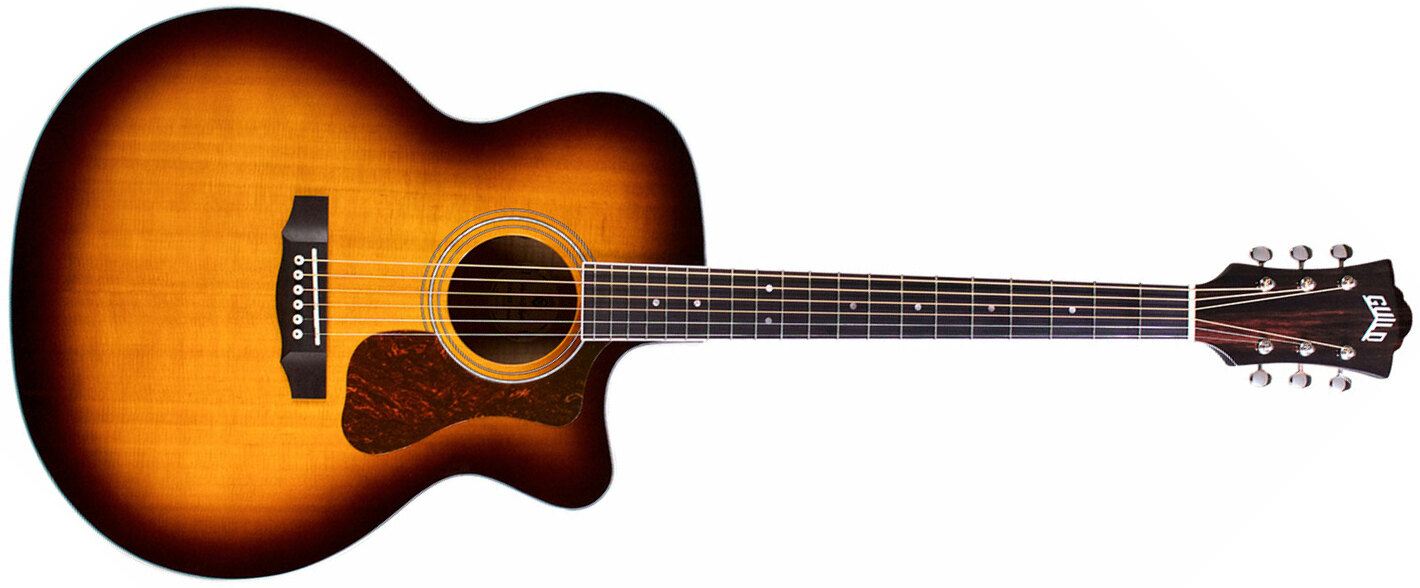 Guild F-250ce Deluxe Westerly Jumbo Cw Epicea Erable Pf - Antique Burst - Guitare Electro Acoustique - Main picture