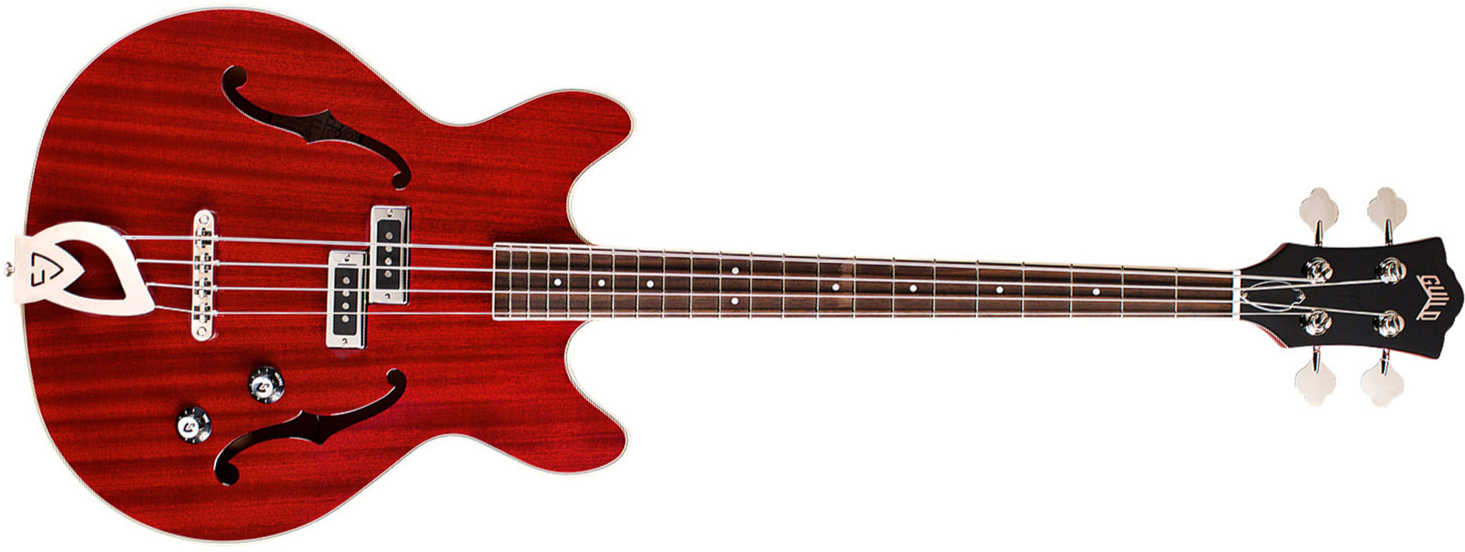 Guild Starfire Bass I Newark St Collection Rw - Cherry Red - Basse Électrique 1/2 Caisse - Main picture
