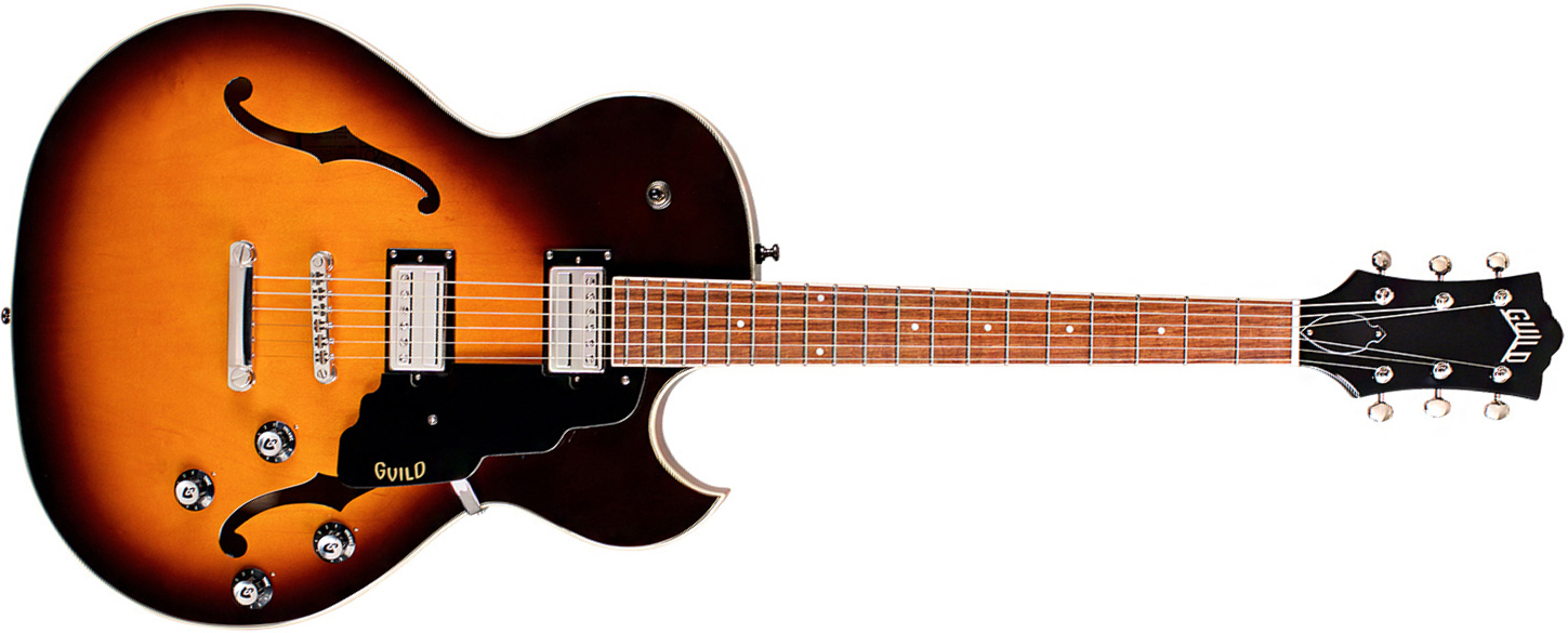 Guild Starfire I Sc Newark St Hh Bigsby Rw - Antique Burst - Guitare Électrique 1/2 Caisse - Main picture