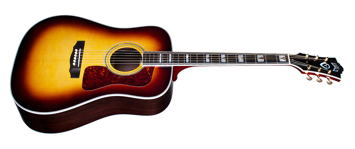 Guild D-55e Usa Dreadnought Epicea Palissandre Eb - Antique Burst - Guitare Electro Acoustique - Variation 1