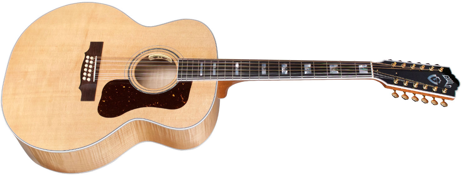 Guild F-512e Maple Usa Jumbo 12c Epicea Erable Eb - Natural - Guitare Electro Acoustique - Variation 1