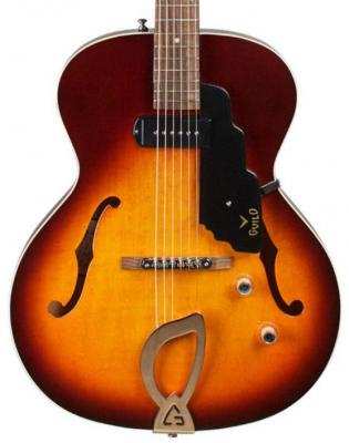 Guitare électrique 1/2 caisse Guild T-50 Slim Newark - Vintage sunburst
