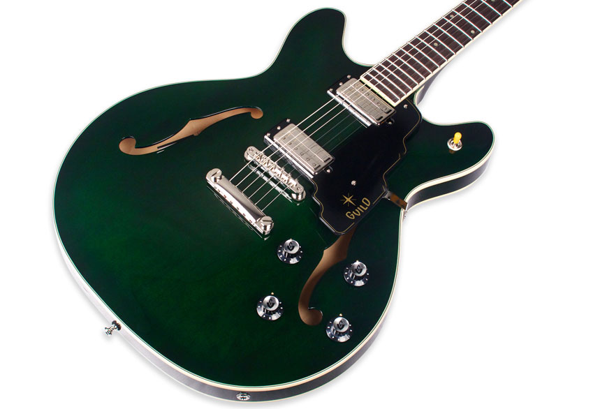 Guild Starfire Iv St Maple Newark St Hh Ht Rw - Emerald Green - Guitare Électrique 1/2 Caisse - Variation 2