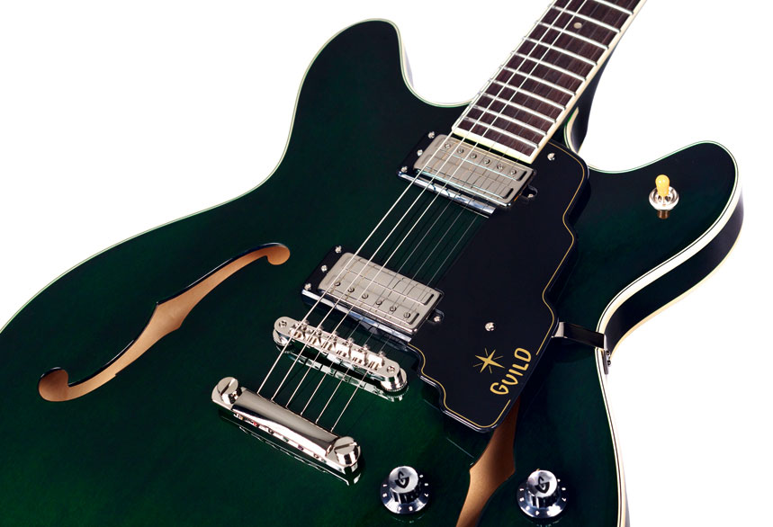 Guild Starfire Iv St Maple Newark St Hh Ht Rw - Emerald Green - Guitare Électrique 1/2 Caisse - Variation 3