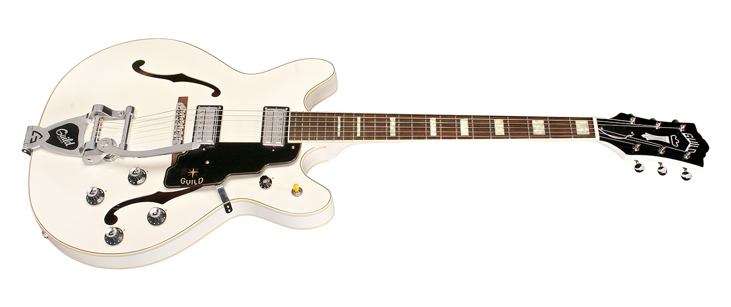 Guild Starfire V Newark St Hh Bigsby Rw - White - Guitare Électrique 1/2 Caisse - Variation 1