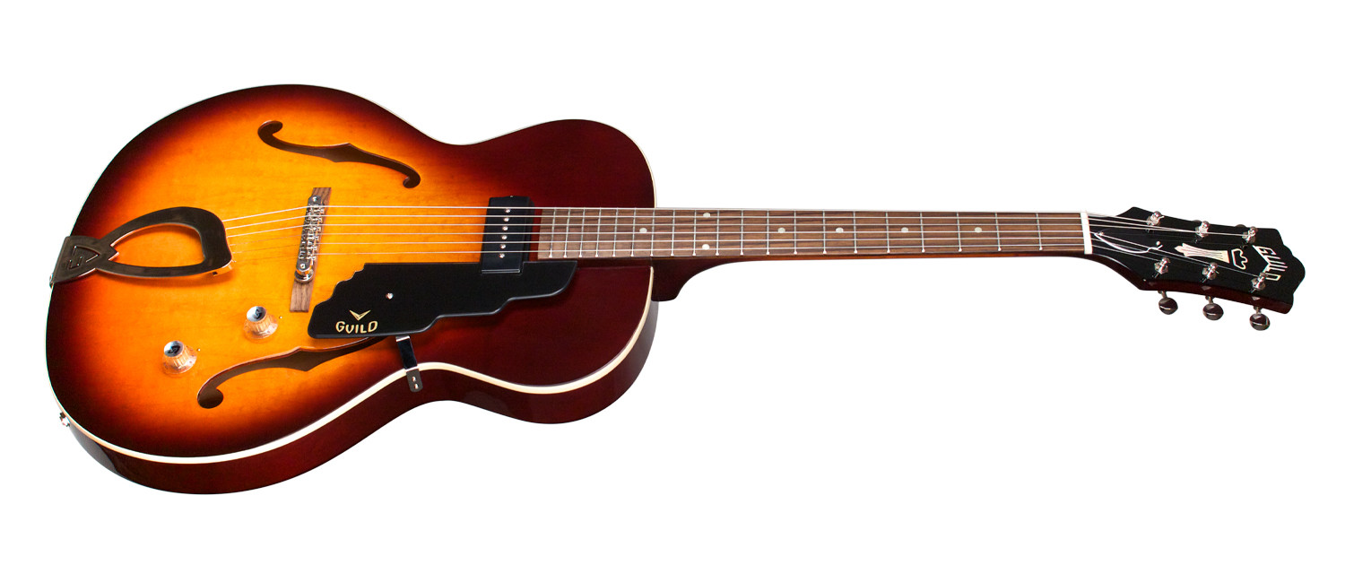 Guild T-50 Slim Newark St Collection - Vintage Sunburst - Guitare Électrique 1/2 Caisse - Variation 1