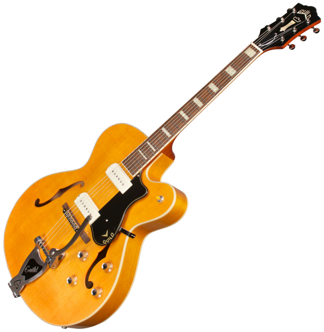 Guild X-175b Manhattan Newark St Collection Bigsby +etui - Blonde - Guitare Électrique 1/2 Caisse - Variation 1