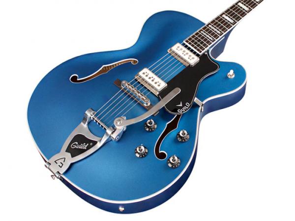 Guitare électrique 1/2 caisse Guild X-175 Manhattan Special Newark ST - malibu blue