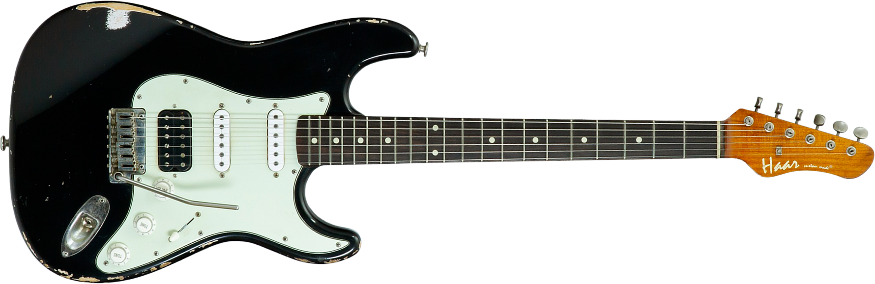 Haar Guitars Trad S Hss Amber Trem Rw #43517 - Aged Black - Guitare Électrique Forme Str - Main picture