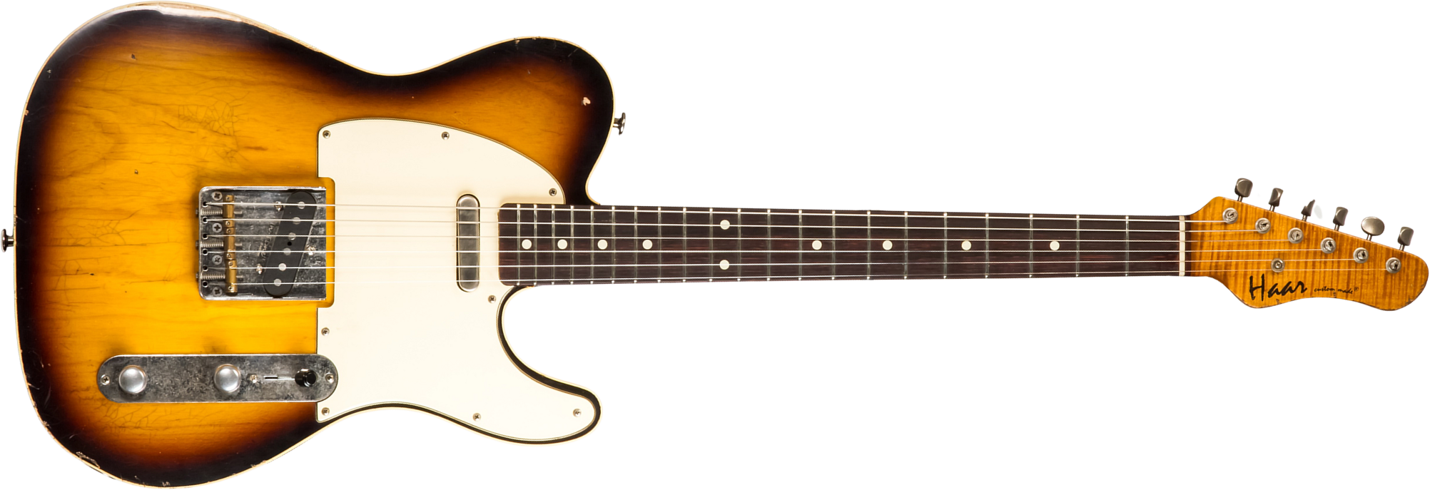 Haar Guitars Trad T Custom 2s Lindy Fralin Ht Rw #42267 - Aged 2-tone Tobacco - Guitare Électrique Forme Tel - Main picture
