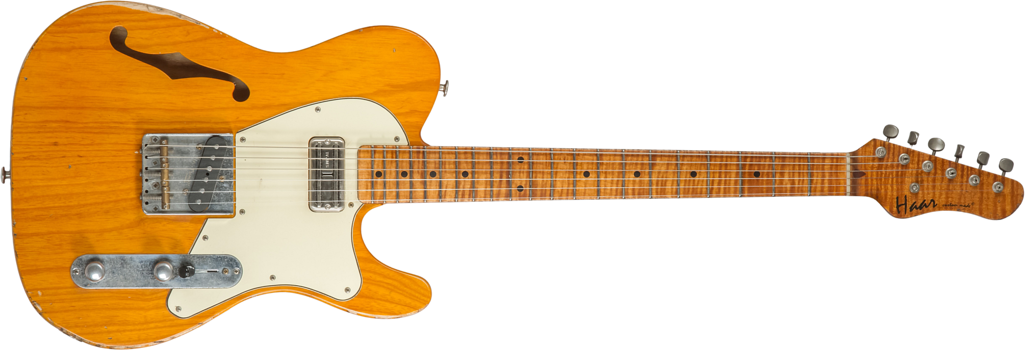 Haar Guitars Trad T Thinline Sh Tv Jones / Lindy Fralin Ht Mn #42270 - Aged Orange Antique - Guitare Électrique Forme Tel - Main picture