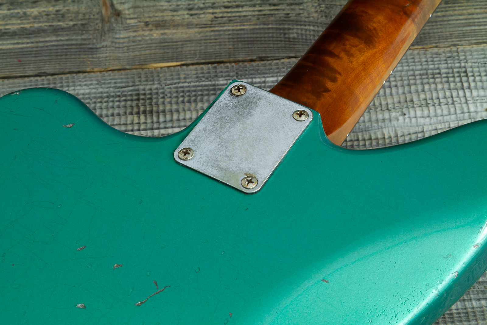 Haar Guitars Trad Jg 2s Amber Trem Rw #43594 - Aged Sherwood Green Metallic - Guitare Électrique RÉtro Rock - Variation 11