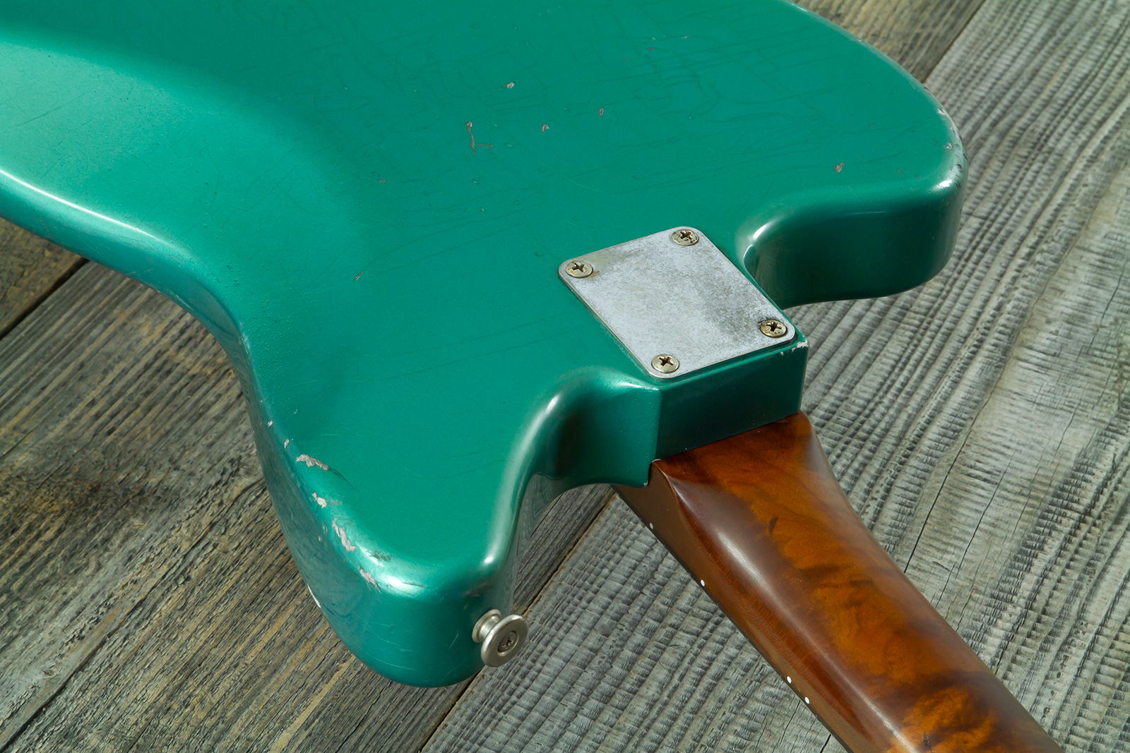Haar Guitars Trad Jg 2s Amber Trem Rw #43594 - Aged Sherwood Green Metallic - Guitare Électrique RÉtro Rock - Variation 13