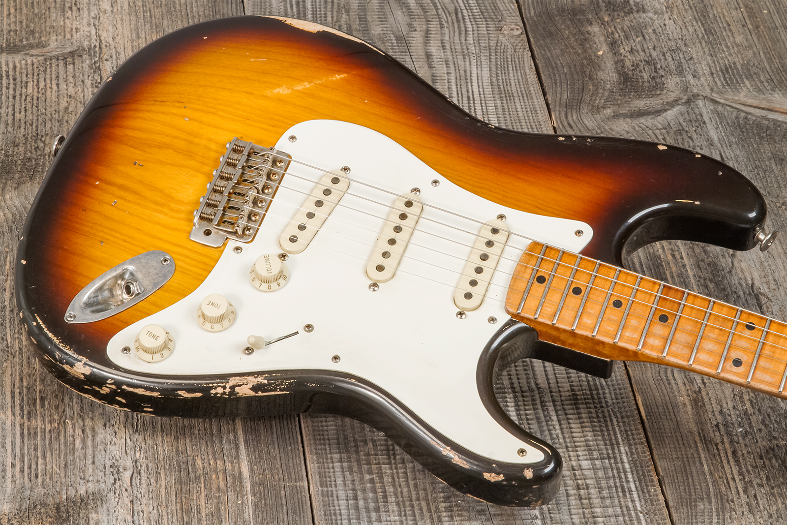 Haar Guitars Trad S 3s Kloppman Trem Mn #42273 - Aged 2-tone Tobacco - Guitare Électrique Forme Str - Variation 2