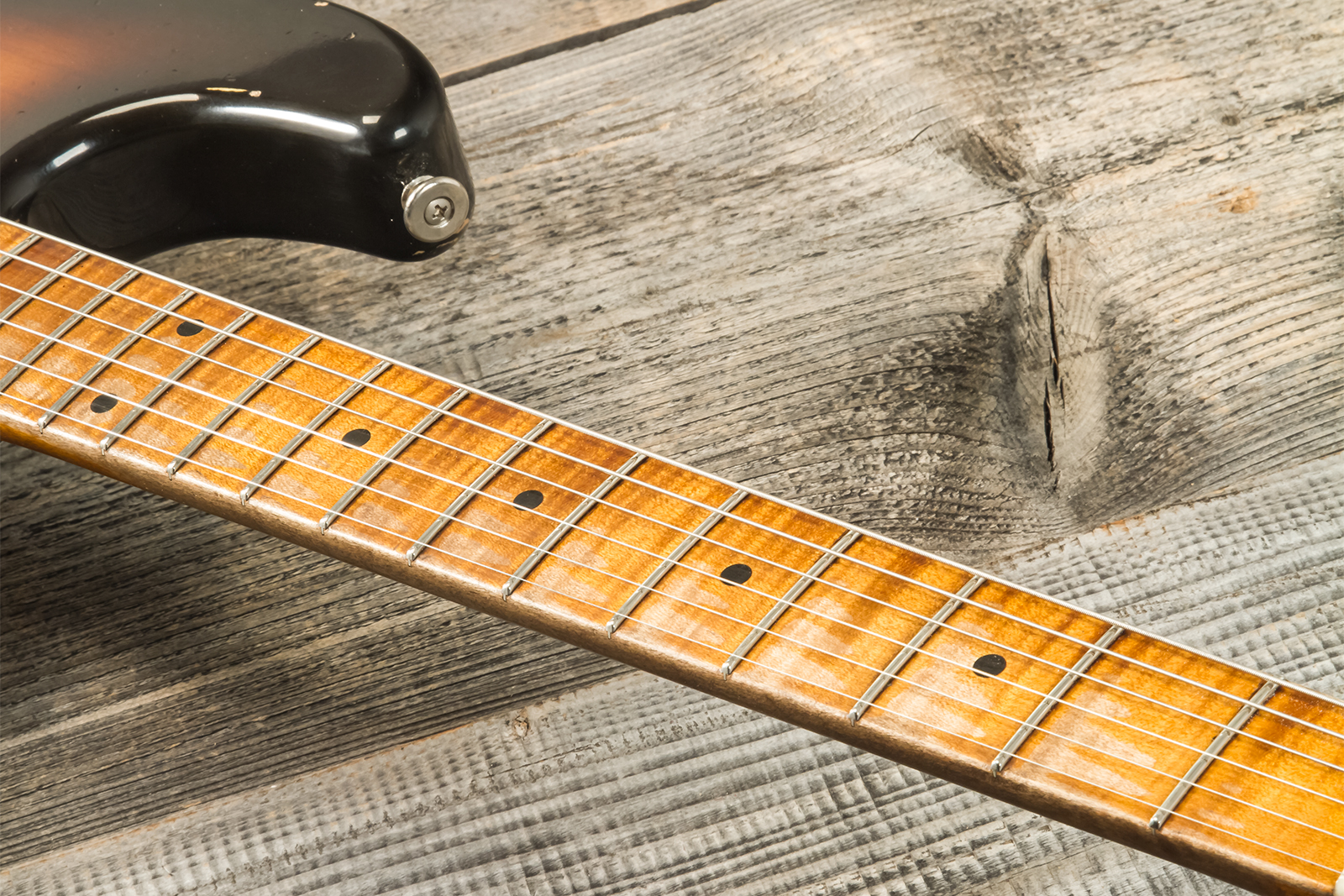 Haar Guitars Trad S 3s Kloppman Trem Mn #42273 - Aged 2-tone Tobacco - Guitare Électrique Forme Str - Variation 5