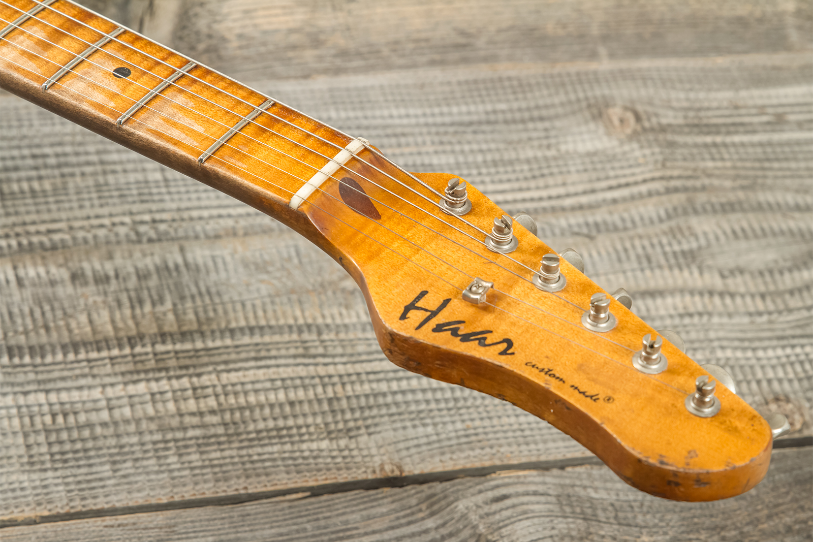 Haar Guitars Trad S 3s Kloppman Trem Mn #42273 - Aged 2-tone Tobacco - Guitare Électrique Forme Str - Variation 6