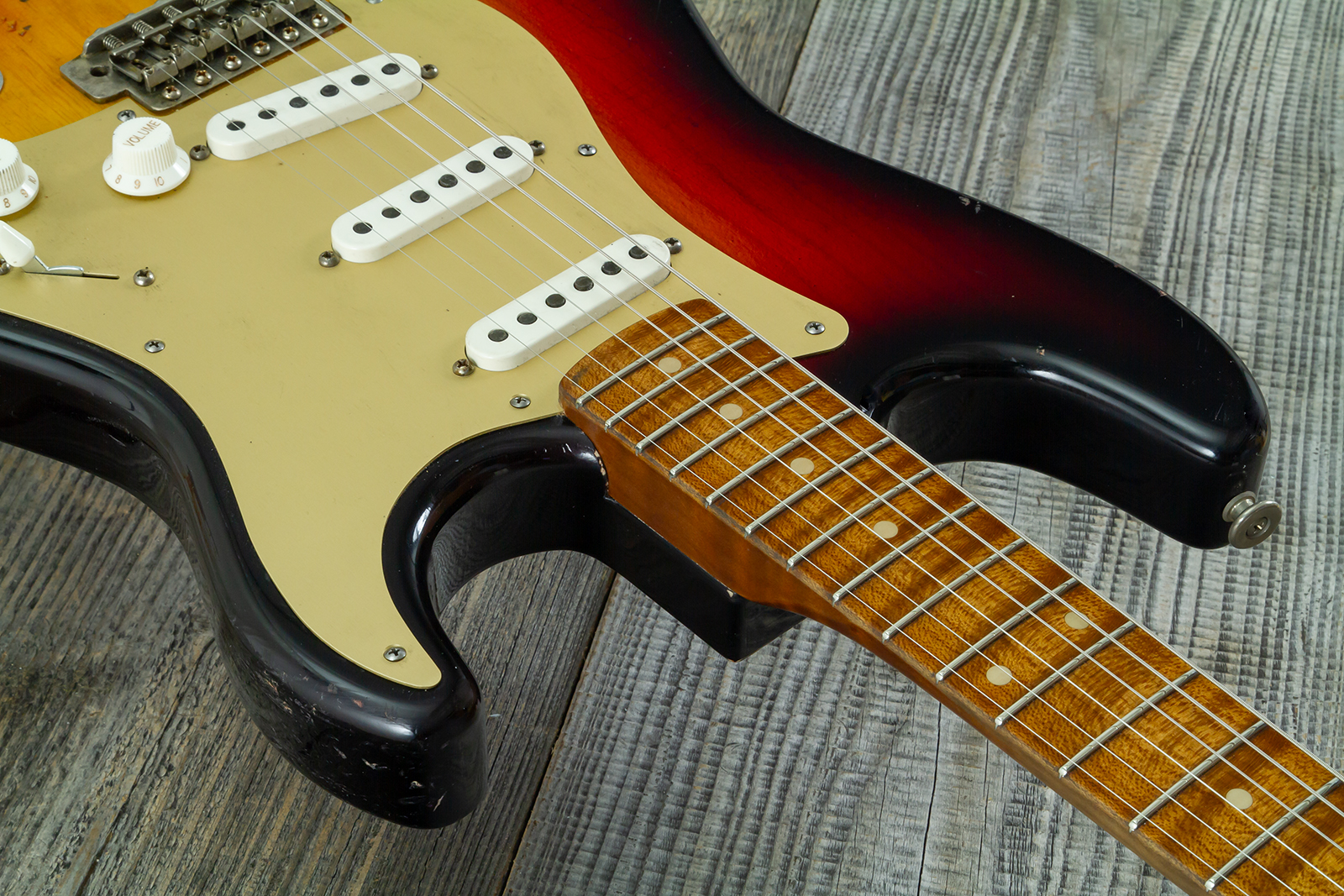 Haar Guitars Trad S 3s Kloppmann Mn #43485 - Aged 3 Tone Sunburst - Guitare Électrique Forme Str - Variation 4