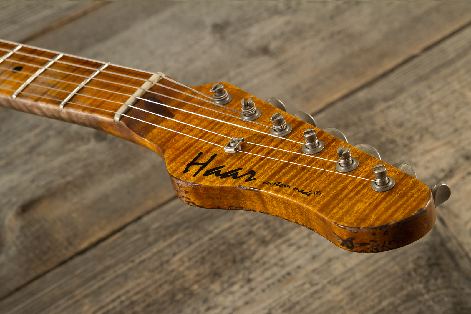 Haar Guitars Trad S 3s Lindy Fralin Trem Mn #42272 - Aged 2-tone Tobacco - Guitare Électrique Forme Str - Variation 11