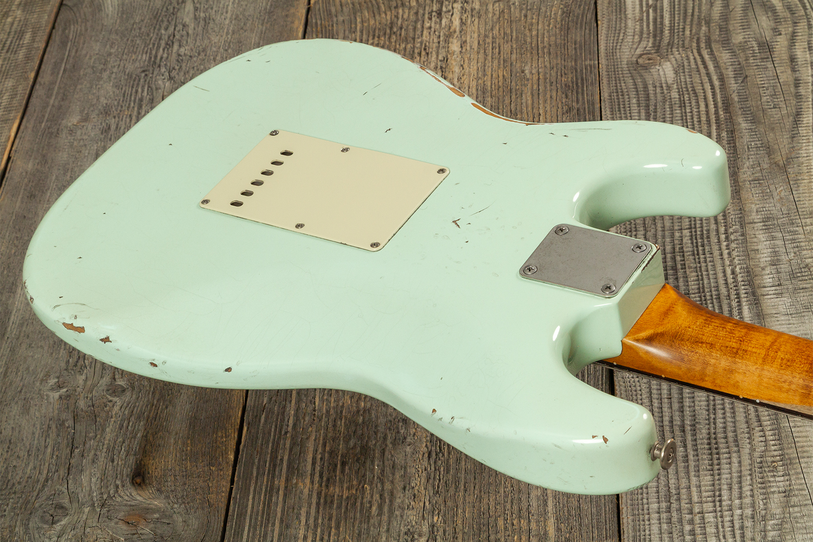 Haar Guitars Trad S 3s Lindy Fralin Trem Rw #43487 - Aged Surf Green - Guitare Électrique Forme Str - Variation 7