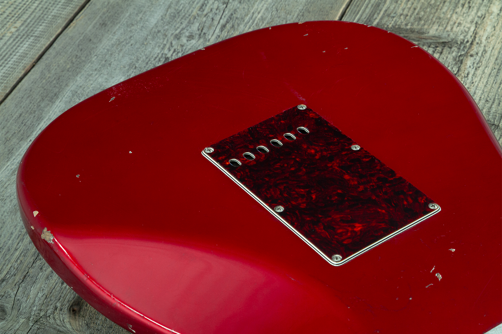 Haar Guitars Trad S Hss Lindy Fralin Trem Rw #43516 - Aged Candy Apple Red - Guitare Électrique Forme Str - Variation 9