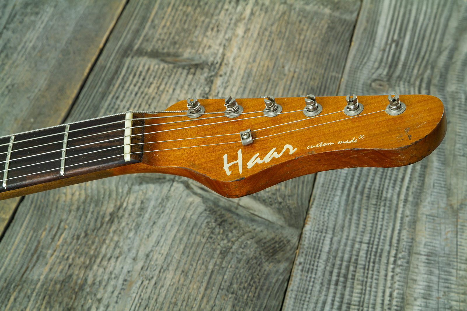 Haar Guitars Trad S Hss Lindy Fralin Trem Rw #43592 - Aged Teal Green Metallic - Guitare Électrique Forme Str - Variation 12