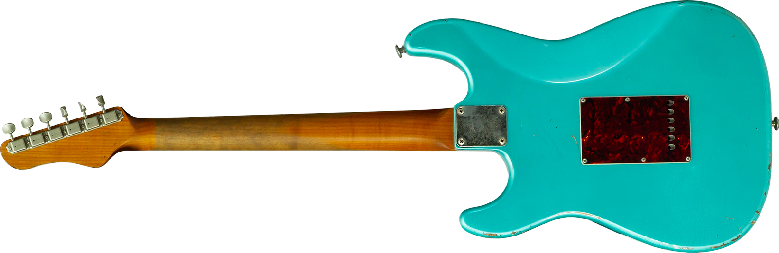 Haar Guitars Trad S Hss Lindy Fralin Trem Rw #43592 - Aged Teal Green Metallic - Guitare Électrique Forme Str - Variation 1
