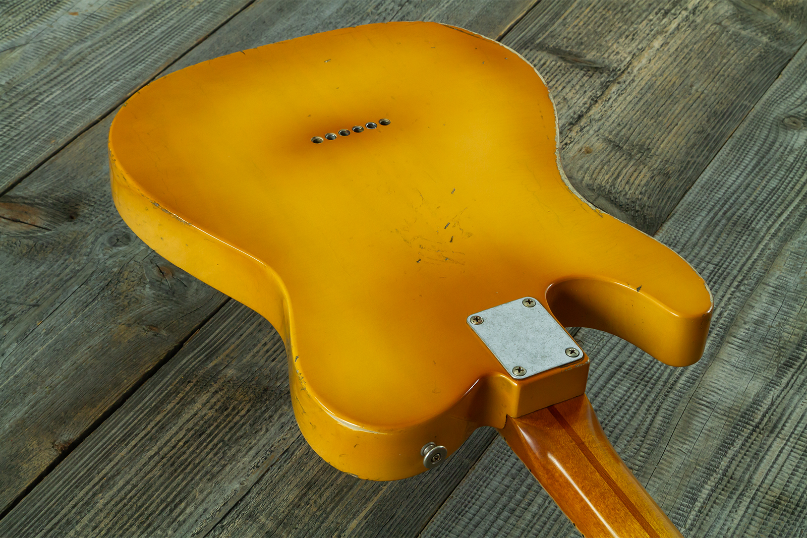 Haar Guitars Trad T 2s Amber Ht Mn #43590 - Aged Butterscotch - Guitare Électrique Forme Tel - Variation 9