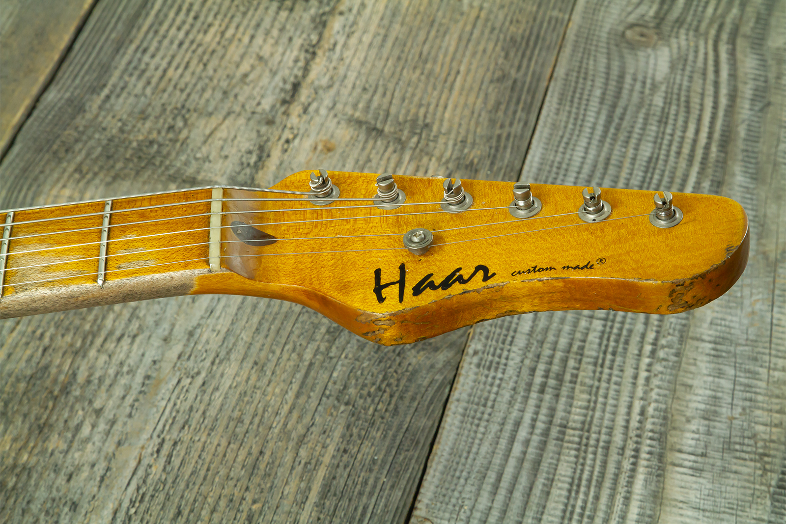 Haar Guitars Trad T 2s Amber Ht Mn #43590 - Aged Butterscotch - Guitare Électrique Forme Tel - Variation 13