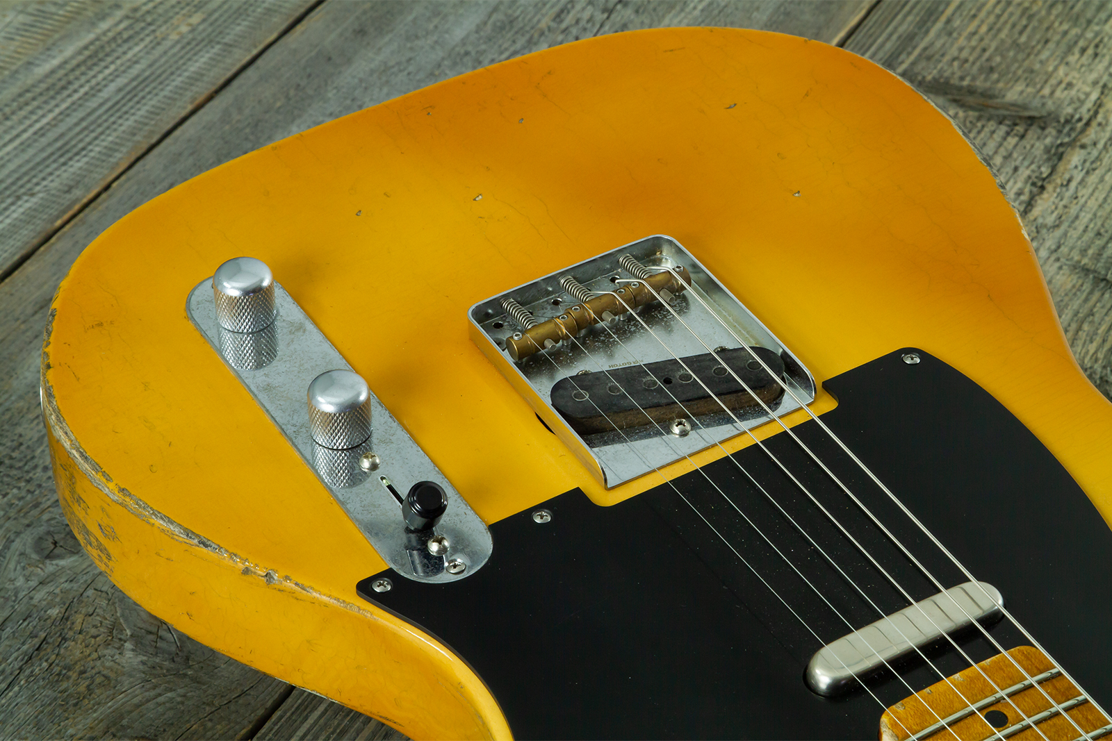 Haar Guitars Trad T 2s Amber Ht Mn #43590 - Aged Butterscotch - Guitare Électrique Forme Tel - Variation 6
