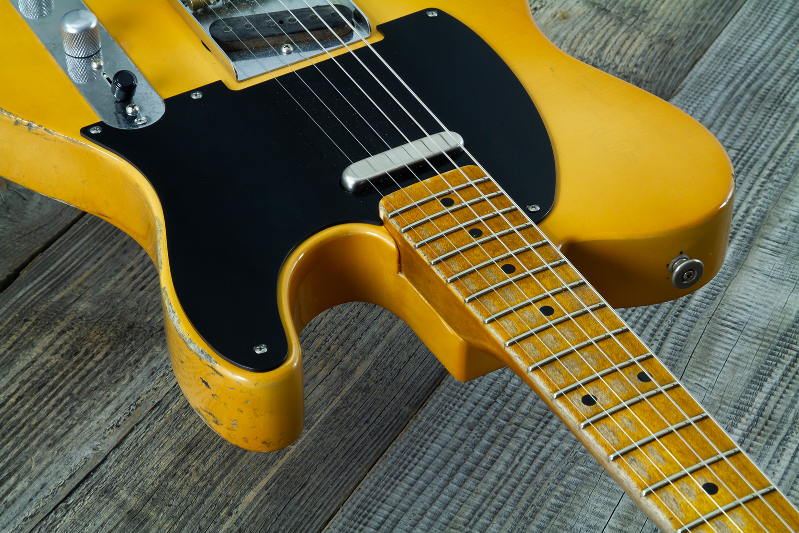 Haar Guitars Trad T 2s Amber Ht Mn #43590 - Aged Butterscotch - Guitare Électrique Forme Tel - Variation 7